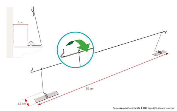 Tiges anti-pigeons double effets, CABLE BIRD Simple