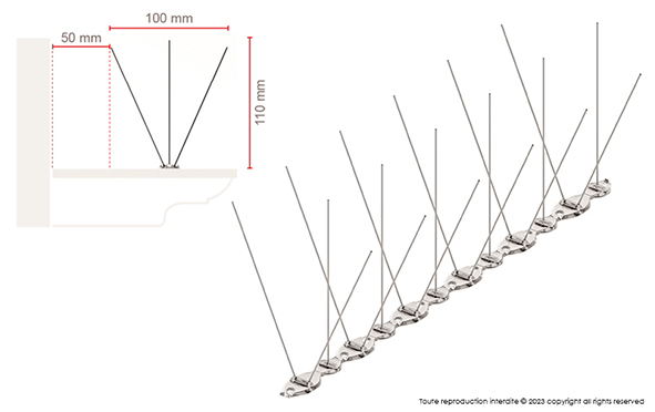 DEPIGEONAL Ultra2 anti-bird spike, suitable for pigeons, starlings, sparrows... 