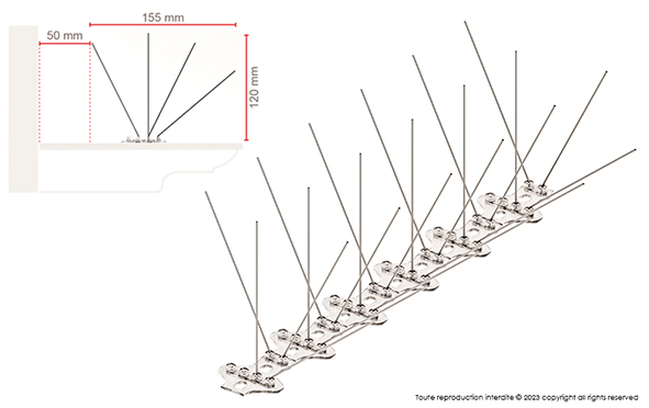 Anti-bird spike Depigeonal Ultra 4, suitable for gulls, seagulls...